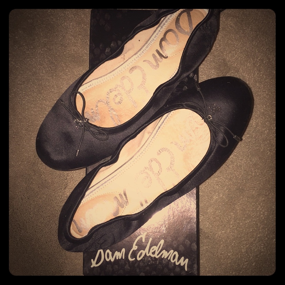 Sam Edelman black satin (Felicia) flats